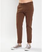 Pantalon Stig tapered marron