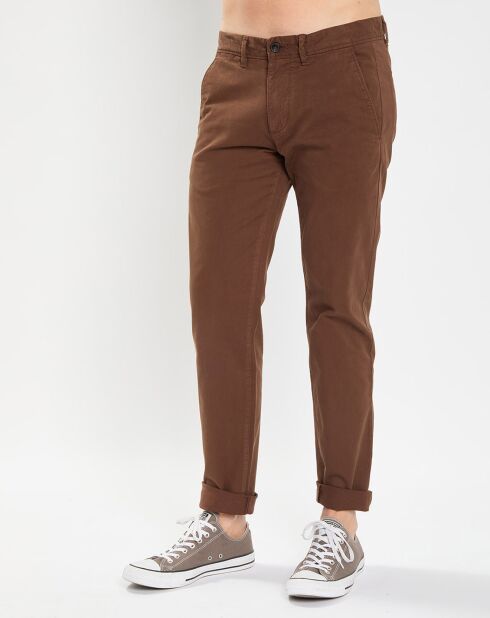 Pantalon Stig tapered marron