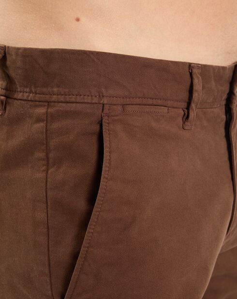 Pantalon Stig tapered marron