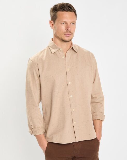 Chemise Regular Fit chinée beige