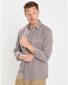 Chemise 100% Coton Bio Regular Fit multicroix blanc/violet