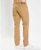 Pantalon stretch droit 5 poches beige