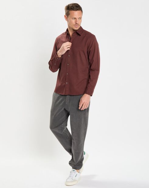 Chemise Regular Fit chinée bordeaux