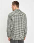 Surchemise 100% Coton Bio Relaxed Fit à carreaux vert/marron