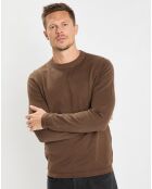 Pull en Coton & Cachemire marron