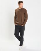 Pull en Coton & Cachemire marron