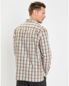 Chemise 100% Coton Bio Relaxed Fit à carreaux bleu/marron