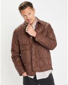 Veste Quilt double zip marron