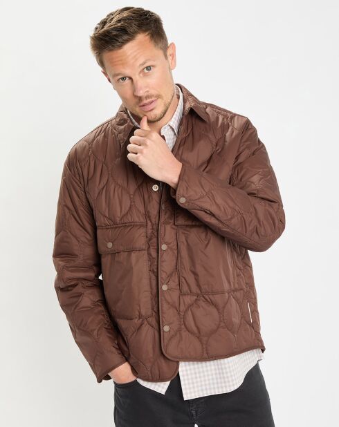 Veste Quilt double zip marron