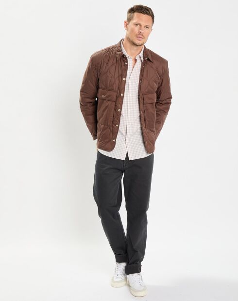 Veste Quilt double zip marron