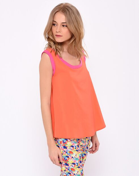 Blusa Todev bicolore arancione/rosa