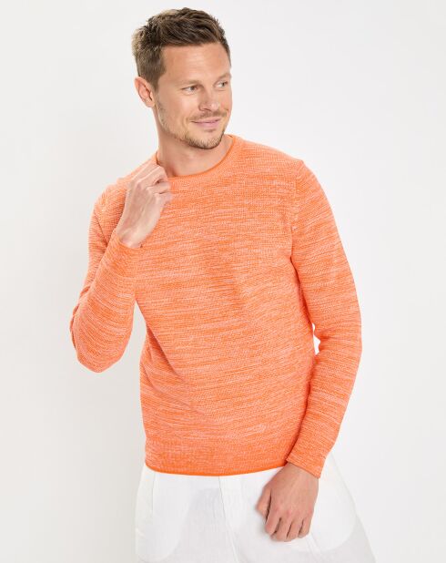 Pull Coton Mouliné orange