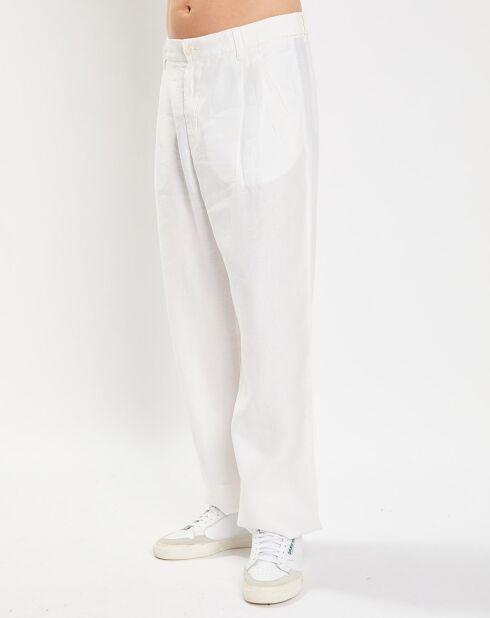 Pantalon 100% Lin Mossbo Pant Pinces blanc