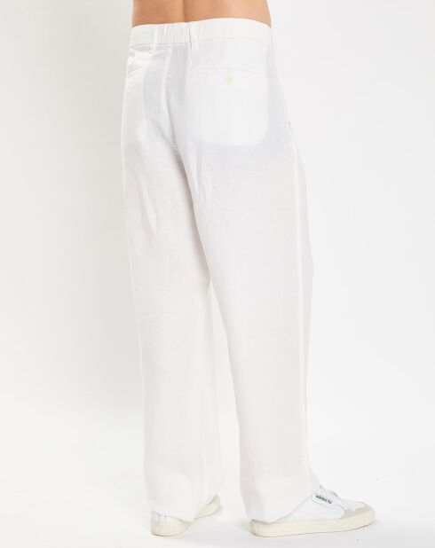 Pantalon 100% Lin Mossbo Pant Pinces blanc