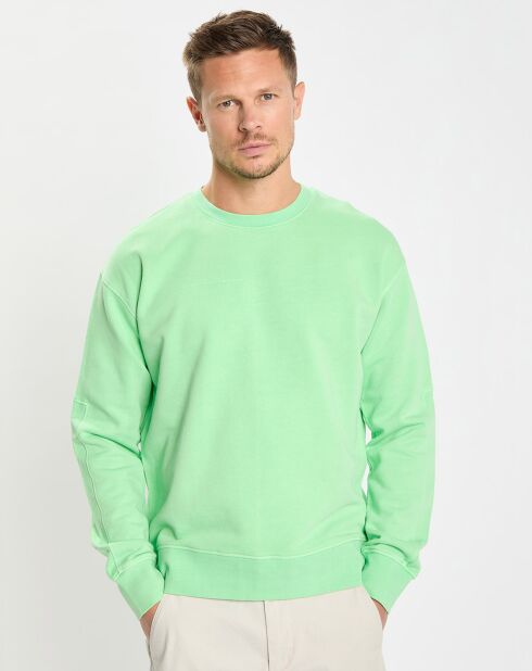 Sweat Col Rond Coudiere vert fluo