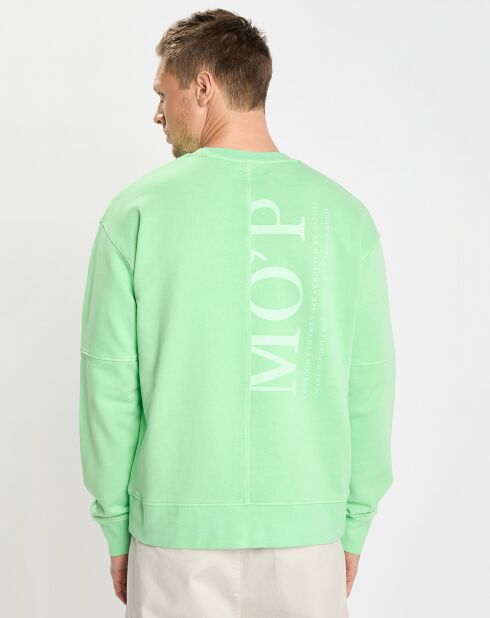 Sweat Col Rond Coudiere vert fluo