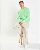 Sweat Col Rond Coudiere vert fluo