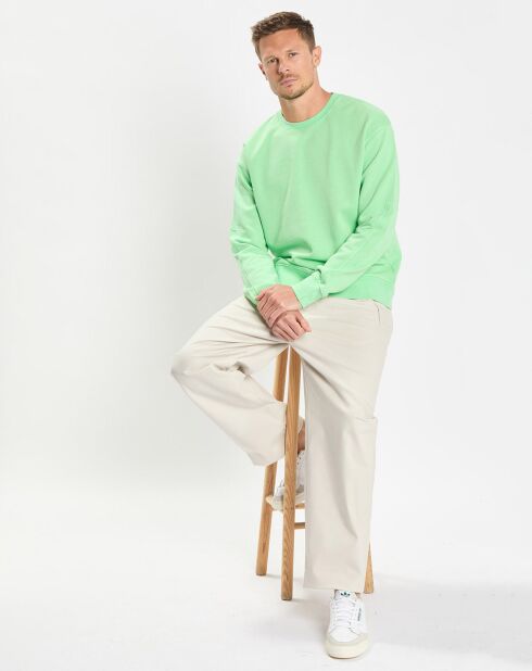 Sweat Col Rond Coudiere vert fluo