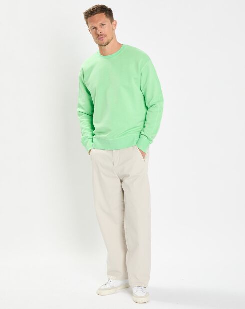 Sweat Col Rond Coudiere vert fluo
