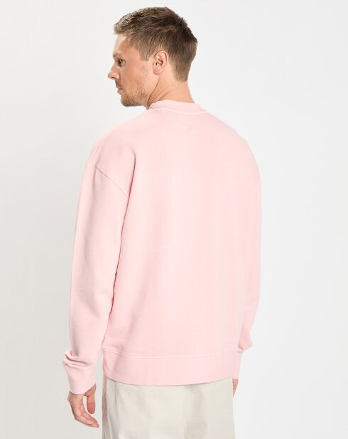 Sweat Col Rond Coton Organic rose clair