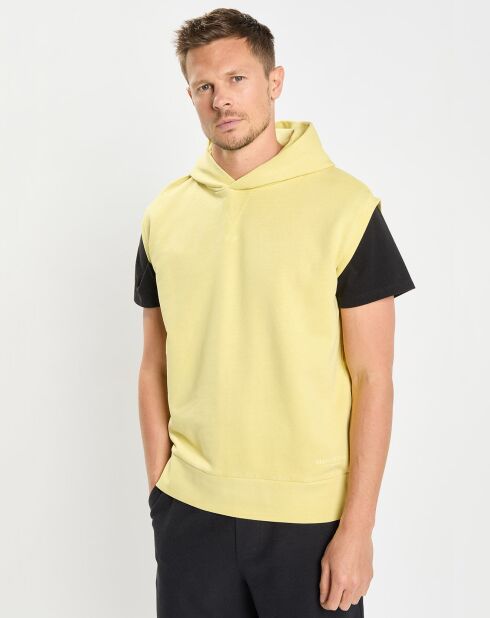 Sweat Sans manches à Capuche Coton Organic jaune clair
