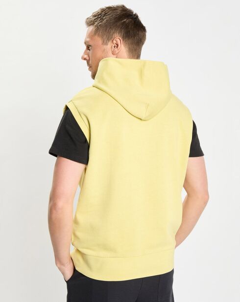 Sweat Sans manches à Capuche Coton Organic jaune clair