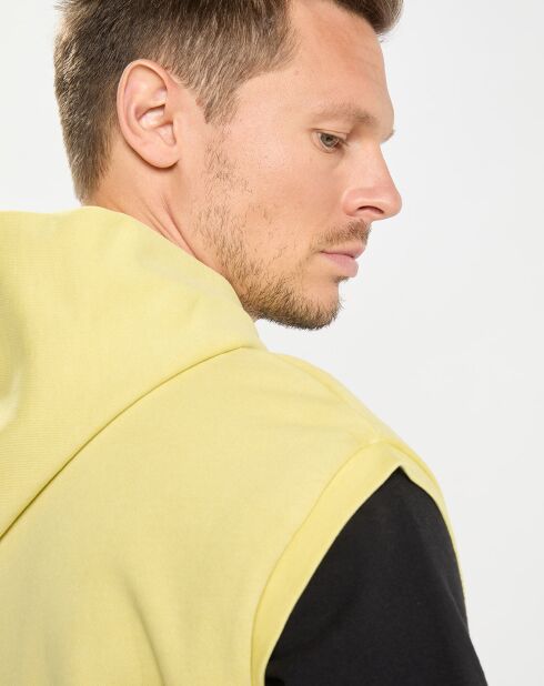 Sweat Sans manches à Capuche Coton Organic jaune clair