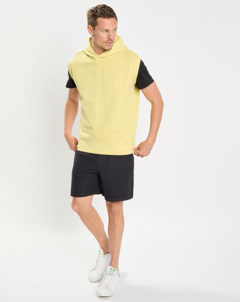Sweat Sans manches à Capuche Coton Organic jaune clair