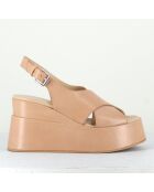 Sandales en Cuir beiges - Talon 9 cm