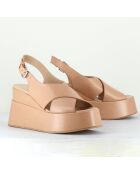 Sandales en Cuir beiges - Talon 9 cm