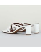 Mules en Cuir Kimber blanches - Talon 6 cm