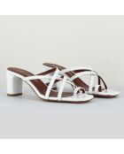 Mules en Cuir Kimber blanches - Talon 6 cm