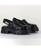 Mules Slingbacks en Cuir noires - Talon 5 cm