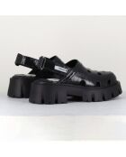 Mules Slingbacks en Cuir noires - Talon 5 cm