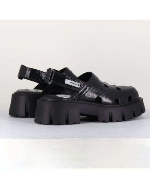 Mules Slingbacks en Cuir noires - Talon 5 cm