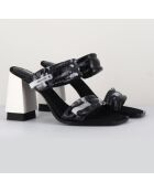 Mules en Cuir noires - Talon 9 cm