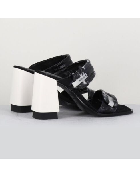 Mules en Cuir noires - Talon 9 cm