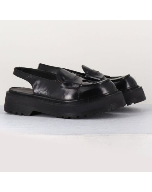 Mocassins Slingbacks en Cuir noirs