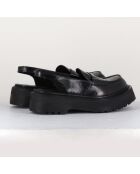 Mocassins Slingbacks en Cuir noirs