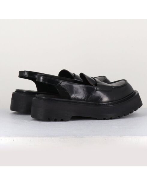 Mocassins Slingbacks en Cuir noirs