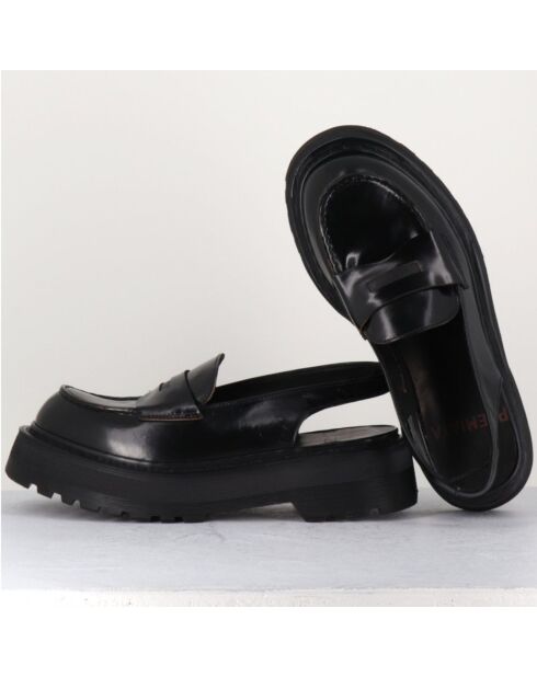 Mocassins Slingbacks en Cuir noirs