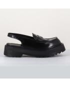 Mocassins Slingbacks en Cuir noirs