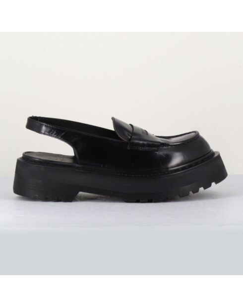 Mocassins Slingbacks en Cuir noirs