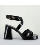 Sandales en Cuir noires - Talon 9.5 cm