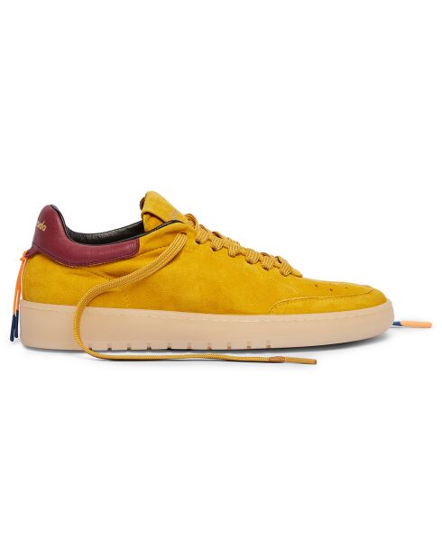 Sneakers en Velours de cuir Isabella jaunes