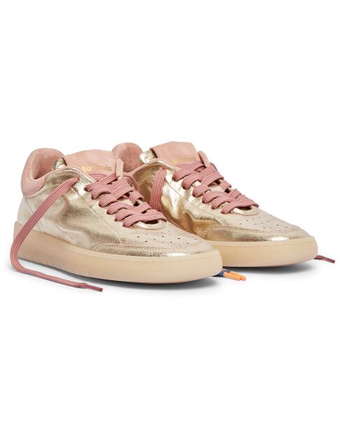 Sneakers en Cuir Mia doré/rose