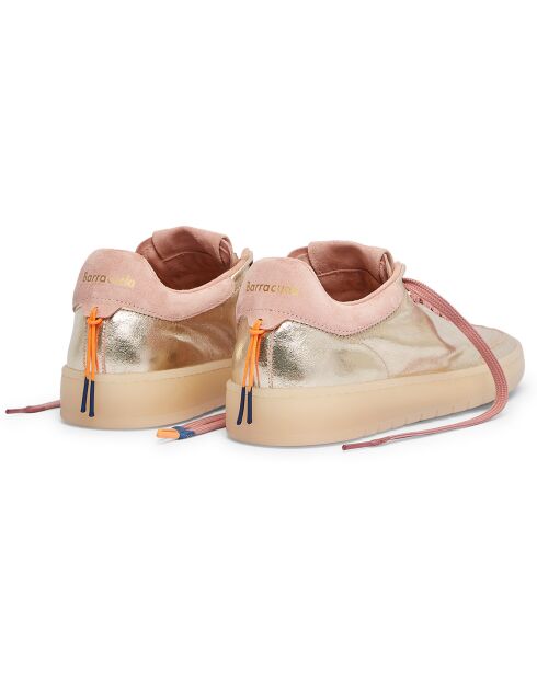 Sneakers en Cuir Mia doré/rose