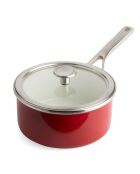 Casserole émaillée avec couvercle Core Steel induction rouge/crème - D.18 cm