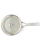 Casserole émaillée avec couvercle Core Steel induction rouge/crème - D.18 cm