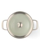 Faitout émaillé avec couvercle Core Steel induction crème - D.20 cm